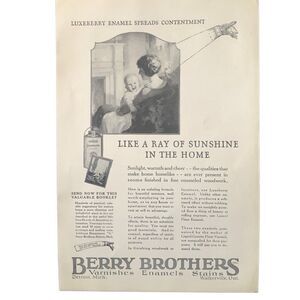 Vintage 1925 Berry Brothers Like a Ray of Sunshine Ad Advertisement